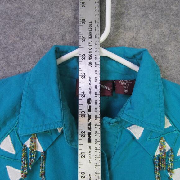 Gordon & James Shirt Mens Medium Beaded Southwest Western Long Sleeve Button - Picture 4 of 8